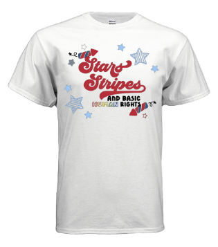 Stars Stripes and Basic Human Rights Shirt - Red